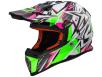 Кроссовый шлем LS2 MX437 FAST STRONG WHITE GREEN PINK купить
