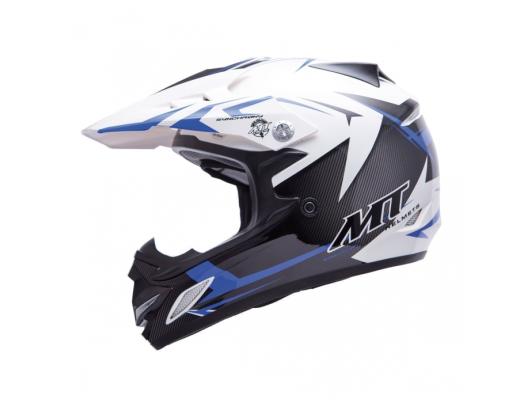 MT Helmets MX2 Synhrony Steel white/blue