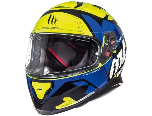 MT Helmets Thunder 3 Torn gloss fluor yellow/blue
