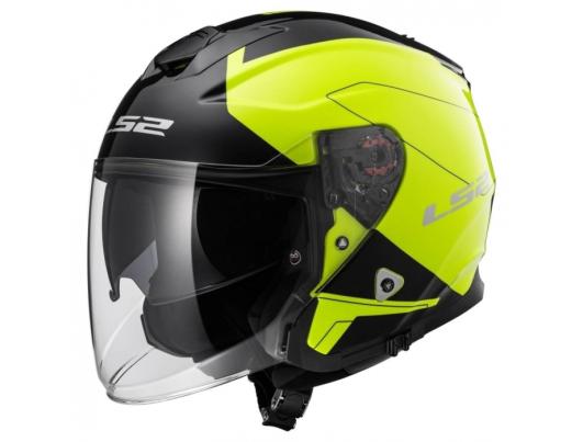 Открытый шлем LS2 INFINITY OF521 BEYOND черный/желтый