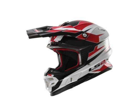 Кроссовый шлем LS2 MX456 Factory Hi-Vis White Black Red Gloss