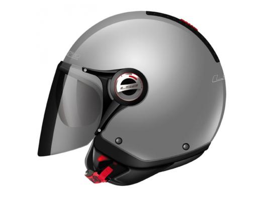 Открытый шлем LS2 OF577 Track Solid Gloss Silver
