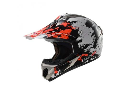 Кроссовый шлем LS2 MX433 Blast White Black Orange Gloss